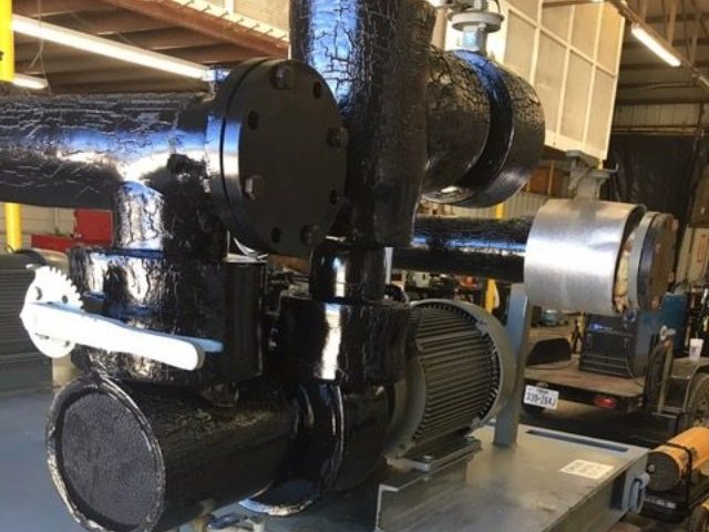 project2 Two used Bell & Gossett 15HP Pumps skid mounted with Suction Diffusers, Isolation Valves, and Supply and Return Headers