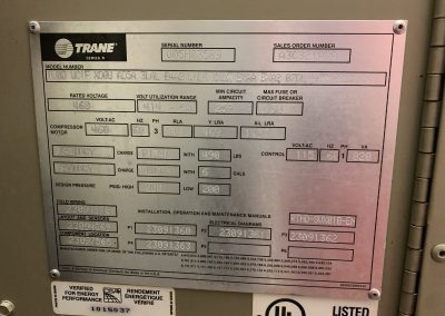 275 Ton Trane Water Cooled Chiller