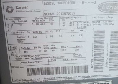 CARRIER – 100 Ton Air Cooled Chiller